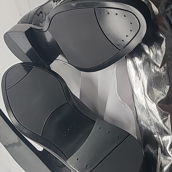 NWOT Aldo Single Monk Strap Black Patent Dress Shoes - Picture 6 of 8